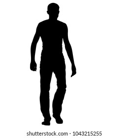 Silhouette of People Standing on White Background