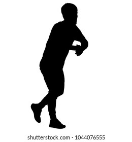 Silhouette of People Standing on White Background