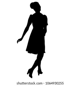 Silhouette of People Standing on White Background