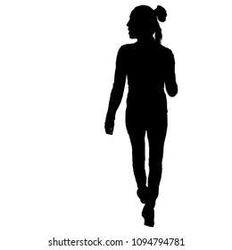 Silhouette of People Standing on White Background