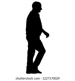 Silhouette of People Standing on White Background