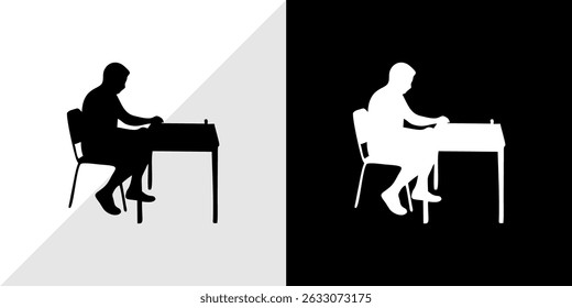 silhouette of people with their activities