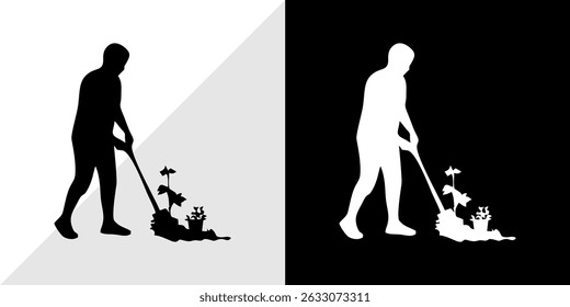 silhouette of people with their activities