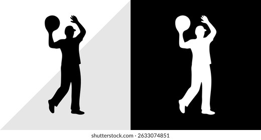 silhouette of people with their activities