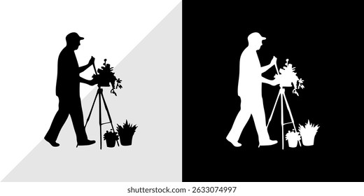 silhouette of people with their activities