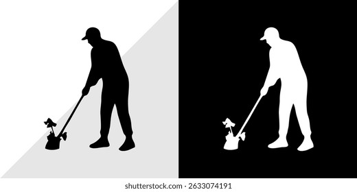 silhouette of people with their daily activities
