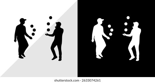 silhouette of people with their daily activities