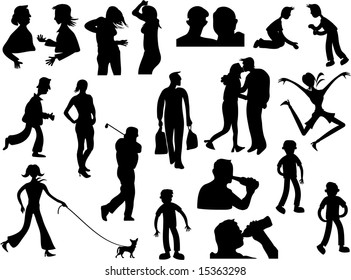 silhouette people - vector