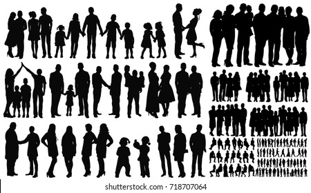 silhouette, people vector