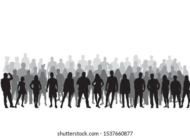 Silhouette of a people. Vector work.