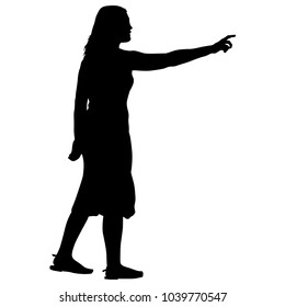 Silhouette of People walking on White Background.