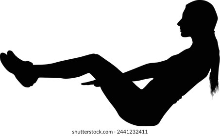 Silhouette of people workout. Person doing fitness activity illustration
