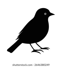 Silhouette of a Perched Bird Illustration.