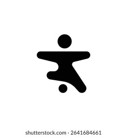 silhouette of a person about to kick a ball logo vector