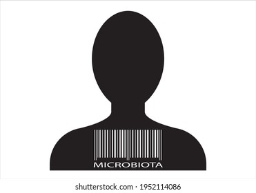 
Silhouette of person with barcode. Each person is unique and so are their bacteria.