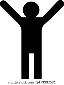  silhouette of a person with a baseball bat Black icon for Hands up Human Vector Icons