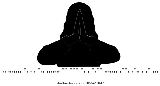the silhouette of a person begging
