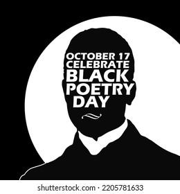 Silhouette Of A Person With Bold Text On Face To Celebrate Black Poetry Day On October 17