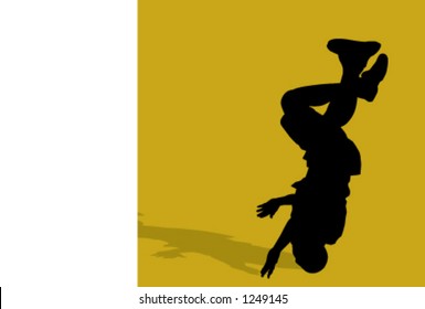 silhouette of person breakdancing