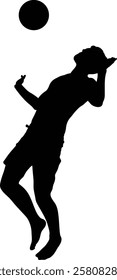 Silhouette of a person catching a ball, dynamic pose.