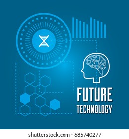 silhouette person with circuits technology