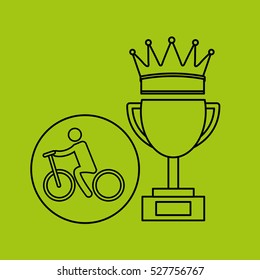 silhouette person cyclist winner sport vector illustration eps 10