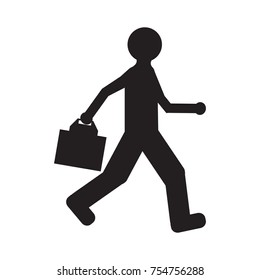 Silhouette of a person, Delivery icon, Vector illustration