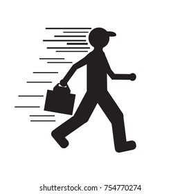Silhouette of a person, Delivery icon, Vector illustration
