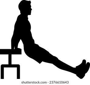 silhouette of a person doing dips