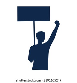 Silhouette of a person doing a protest gesture Vector