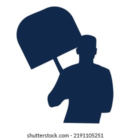 Silhouette of a person doing a protest gesture Vector