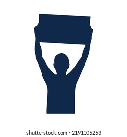 Silhouette einer Person, die eine Protestgeste Vektor