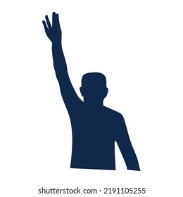 Silhouette of a person doing a protest gesture Vector