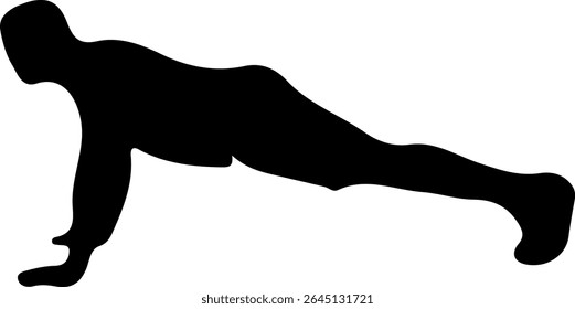 Silhouette of a person doing push-ups