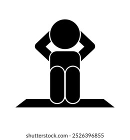 Silhouette of Person Doing Sit-Up Exercise.