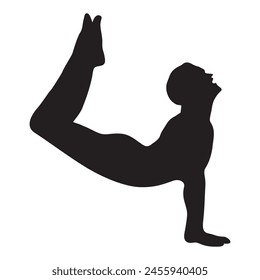 Silhouette of a person doing yoga physical exercise