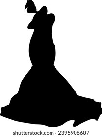 silhouette of a person in a dress