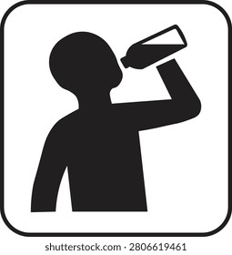 Silhouette of person drinking liquid