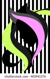 silhouette of a person in a flower print vector ornament

