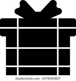  silhouette of a person with a gift gift box black and white ribbon