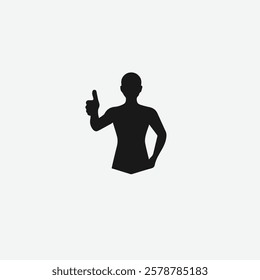 Silhouette of a person giving a thumbs-up, perfect for customer satisfaction or approval