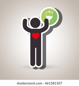 silhouette person heart lab vector illustration eps 10