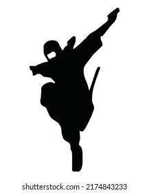 silhouette of a person jumping vector design eps 10.