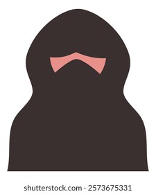 silhouette of a person, mysterious person in black robe wearing a face covering or mask.