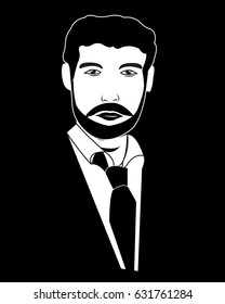 Silhouette of the person on black