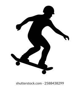 Silhouette of a Person Performing Skateboarding Tricks in Motion