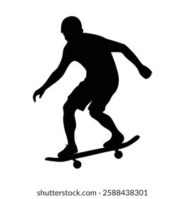 Silhouette of a Person Performing Skateboarding Tricks in Motion