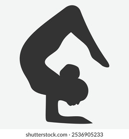 A silhouette of a person performing a yoga pose, emphasizing flexibility and balance.