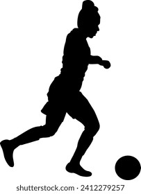 silhouette of a person play football vector