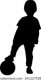 silhouette of a person play football vector